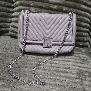 Victoria Secret Quilted Chain Shoulder Bag in Light Taupe